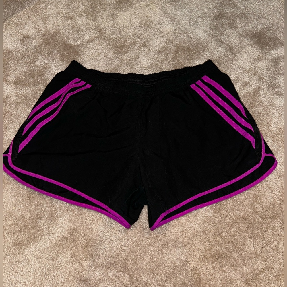 Women’s Adidas Climalite Running Shorts Black and Purple Size Small